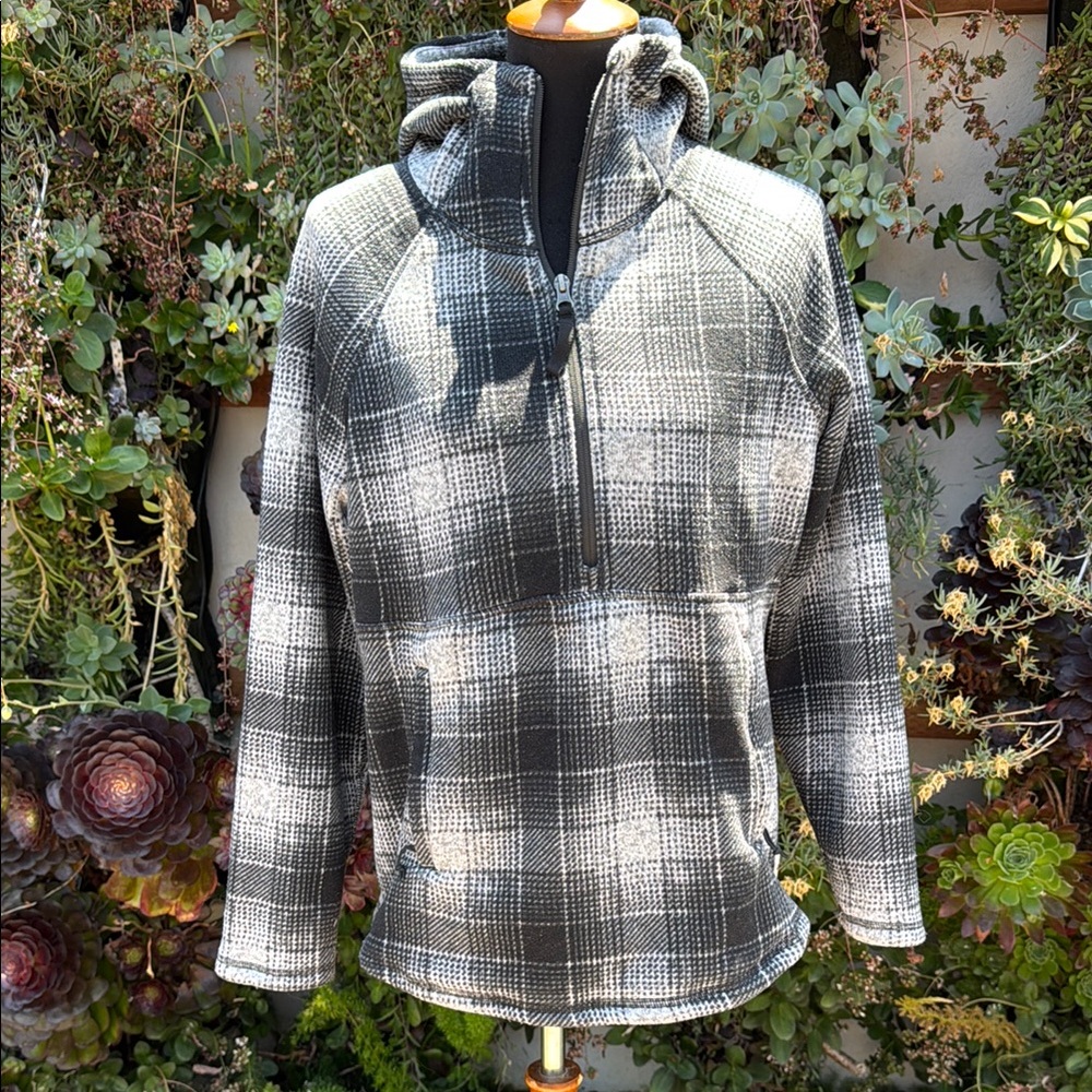 Plaid Half-Zip Hoodie